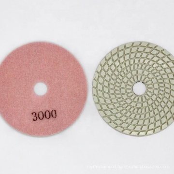 Sharp type Spiral shape white diamond polishing pad